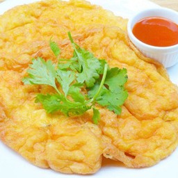 ไข่เจียวกุ้งสับกับข้าว