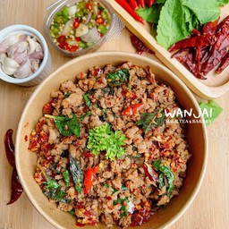 ข้าวกระเพราไข่ข้น ชานมกาเเฟสด ครอฟเฟิล บางแขม