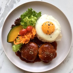 Chicken Hamburg Tomato Shoyu Sauce