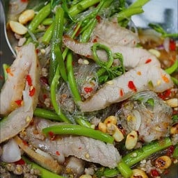 ยำวุ้นเส้นคอหมูย่าง