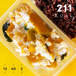 ฟักทองผัดไข่ขาวขยี้ (211 Kcal)