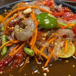 ตำเส้นแก้วกุ้งสด