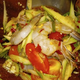 ตำแตงกุ้งสด&ลวก