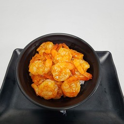 ข้าวหน้ากุ้งผัดซอสโคชูจัง