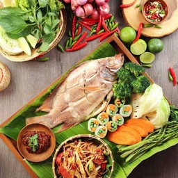 ปลาทับทิมนึ่งแจ่ว