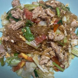 ผัดวุ้นเส้น หมู,ไก่