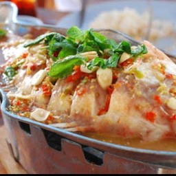 ปลาทับทิมนึ่งมะนาว