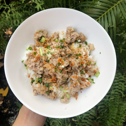 ข้าวต้มแห้งหมูบะช่อทรงเครื่อง