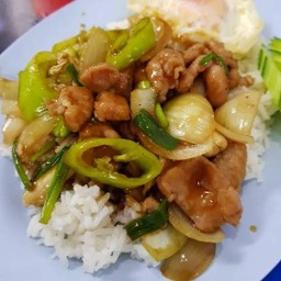 ข้าวราดผัดพริกหยอกหมู