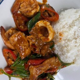 เนมูผัดพริกแกง ราดข้าว