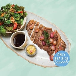 สเต็กเนื้อริบอายแองกัส Medium Rare - มันบดทรัฟเฟิล
