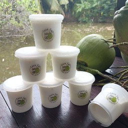 พุดดิ้งมะพร้าวอ่อนนมสด(10ถ้วย)แถมน้ำมะพร้าว100%1ขวด