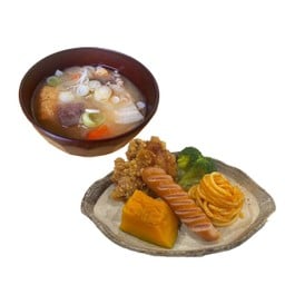 234 Pork miso soup and daily side dishes set