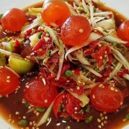 ตำปูปลาร้าไข่แดง