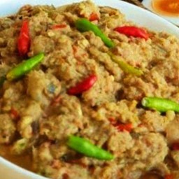 น้ำพริกปลาทูใส่ปลาร้า (ไม่มีผัก)ใช้ปลาทู 1 ตัว