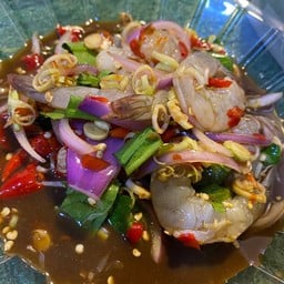 ยำตะไคร้กุ้งสด