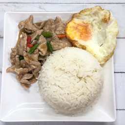 กะเพราหมูชิน+ข้าว