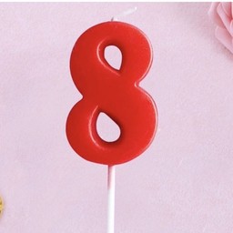 เทียนตัวเลข คละสี  เลข 8