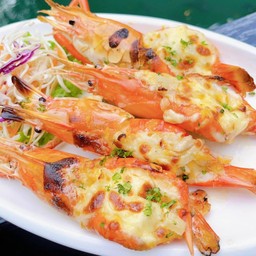 กุ้งแม่น้ำอบชีสส