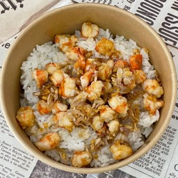 ข้าวกุ้งสับทอดกระเทียม