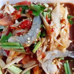 ตำกุ้งสด กุ้ง 5 ตัว