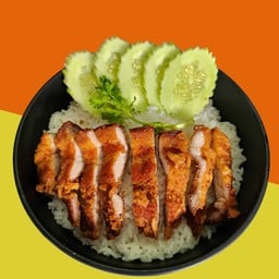 ข้าวหน้าหมูสามชั้นทอด