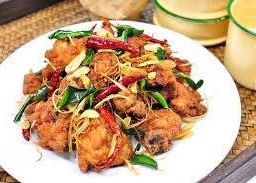 ไก่บ้านทอดสมุนไพร