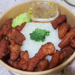 ข้าวหน้าหมูทอด