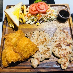 สเต็กยักษ์ (หมู+หมู+ปลา)