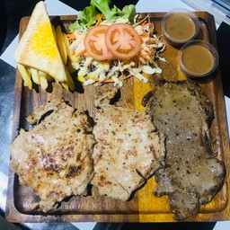 สเต็กยักษ์ ( โคขุน+หมู+หมู)