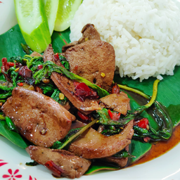 กะเพราตับหมู