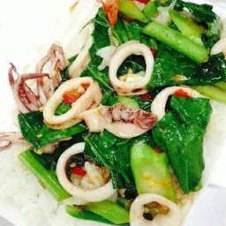 คะน้าปลาหมึก