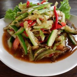 ตำแตงปูปลาร้า ไม่มีปูเค็ม