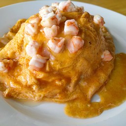 ข้าวหน้าไข่ข้นกุ้งสับลาวา