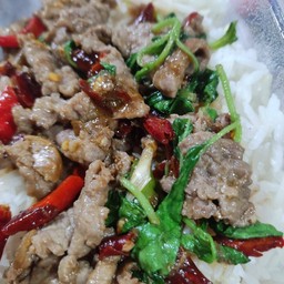 กะเพราเนื้อราดข้าว