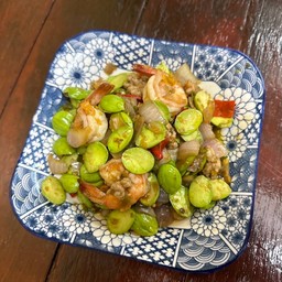 ผัดสะตอกุ้ง&หมูสับ