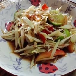 ตำลาว(ใส่มะกอก)