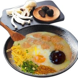 โจ๊กหมู+ไข่ลวก+ไข่เยี่ยวม้า