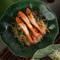 หมี่ผัดกระเฉดกุ้ง