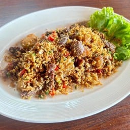 เนื้อแดดเดียวคั่วพริกเกลือ(กับข้าว)