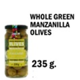 Whole Green Manzanilla Olives 235gr