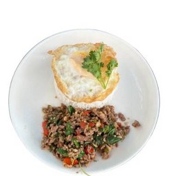 ข้าว กระเพราเนื้อสับ