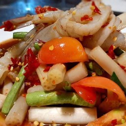 ตำไหลบัว+กุ้งสด