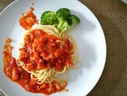 สปาเก็ตตี้ซอสมะเขือเทศไก่