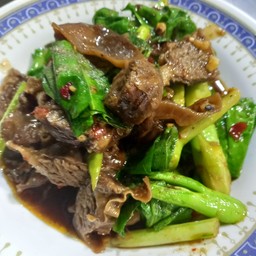 Kale With Braised Pork As a Side Dish