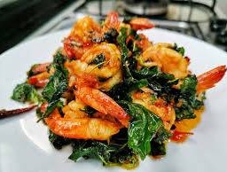 กุ้งผัดกระเพรา