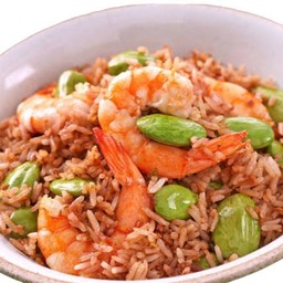 ข้าวผัดกระปิกุ้ง+สตอ