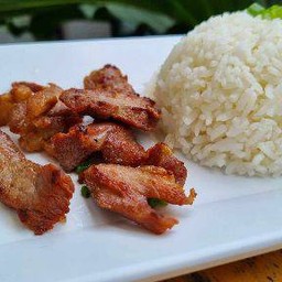 ข้าวหน้าหมูทอด ( 60g )