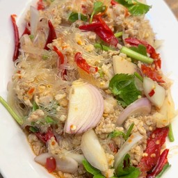 ยำวุ้นเส้นหมูสับ+หมูยอ