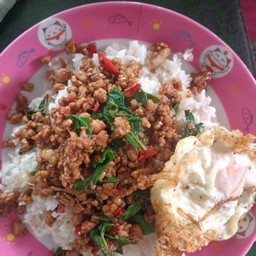 ข้าวกระเพราหมูสับใข่ดาว